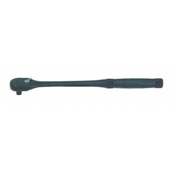 Proto 3/8" Drive 45 Geared Teeth Pear Head Style Quick Release Ratchet, 11" L, Black Oxide Finish - J5250XLQRBL