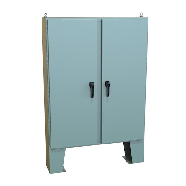 Hammond Steel Electrical Enclosures, 60.13 in H, 10.69 in D, 48.06 in W, NEMA 4, Hinged - HN4FM604810