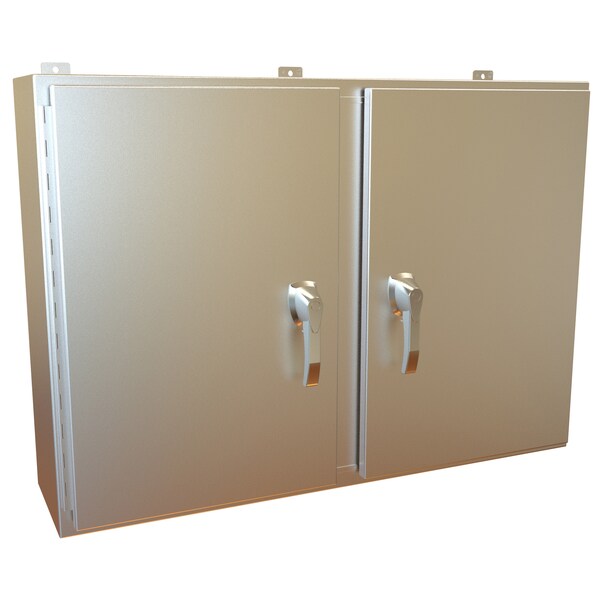 Hammond 304 Stainless Steel Electrical Enclosures, 30 in H, 10 in D, 42 in W, NEMA 4X, Hinged - HN4WM304210SS