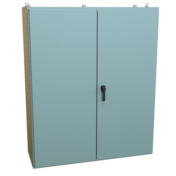 Hammond Steel Electrical Enclosures, 72.13 in H, 20.69 in D, 60.06 in W, NEMA 12, Hinged - 1422E20