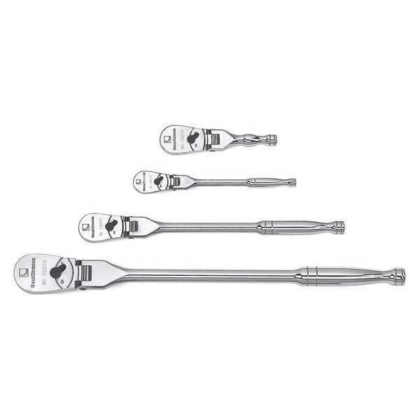 Gearwrench 4 Piece 1/4", 3/8" & 1/2" Drive 90-Tooth Flex Head Teardrop Ratchet Set - 81230T