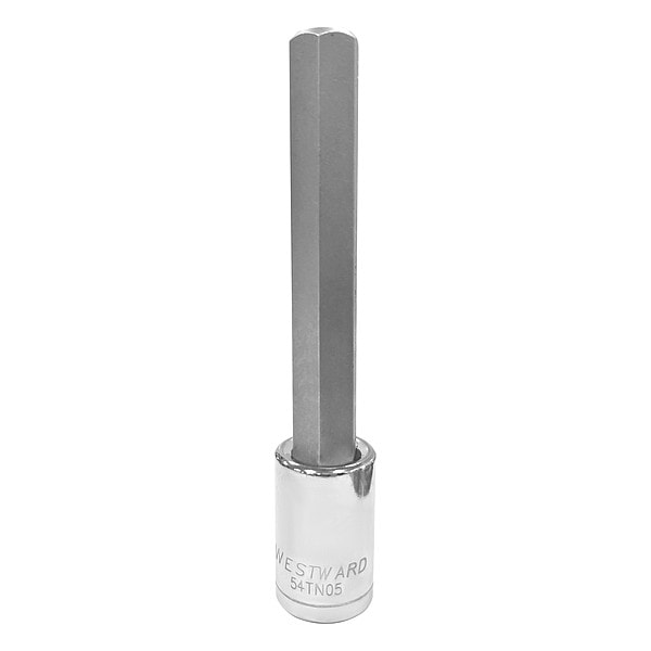 Westward 1/2 in Drive Hex Socket Bit Metric 14 mm Tip, 5 1/4 in L - 54TN05