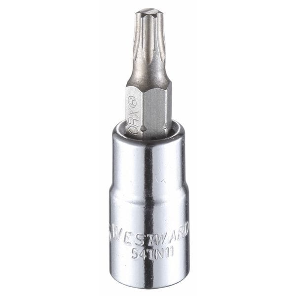 Westward 1/4 in Drive Torx(R) Socket Bit SAE T25 Tip, 1 1/2 in L - 54TN11