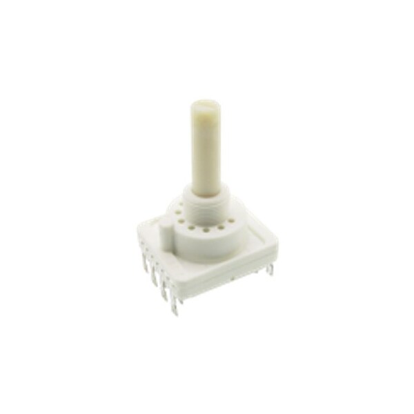 Componentes C&K Interruptor rotativo, 11 posiciones, Sp11T, Enclavado, 14 orificios de PCB, Terminal de soldadura, Tipo de eje plano - RTAP31S11W25FS.