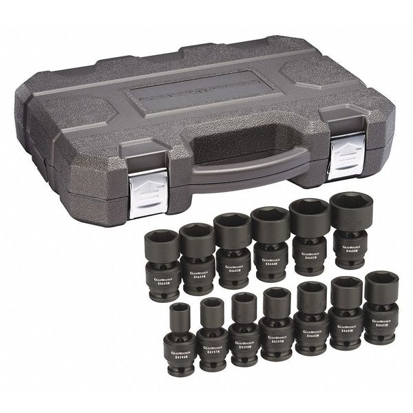 Gearwrench 13 Piece 1/2" Drive 6 Point Standard Universal Impact SAE Socket Set - 84938N