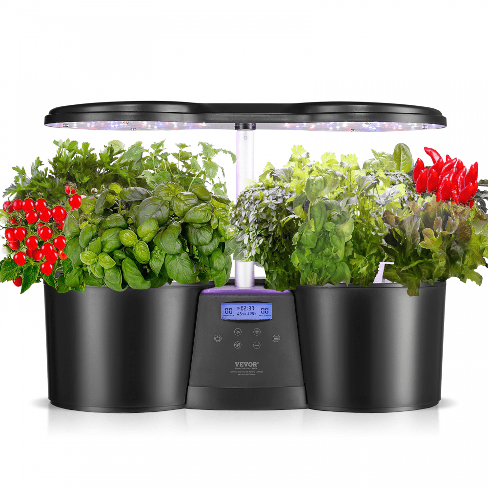 VEVOR Hydroponics Growing System, 12 Pods Indoor Growing System, Indoor Herb Garden with Full-Spectrum LED Grow Light, Indoor Gardening System Height Adjustable, 4.2L Water Tank, Auto Timer - ZWSZJ1LAYER3ABPCIV1