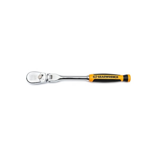 Apex Tool Group Gearwrench® 90 Tooth Dual Material Flex Head Teardrop Ratchet with 1/4" Drive Tang, 8"L - 81009T