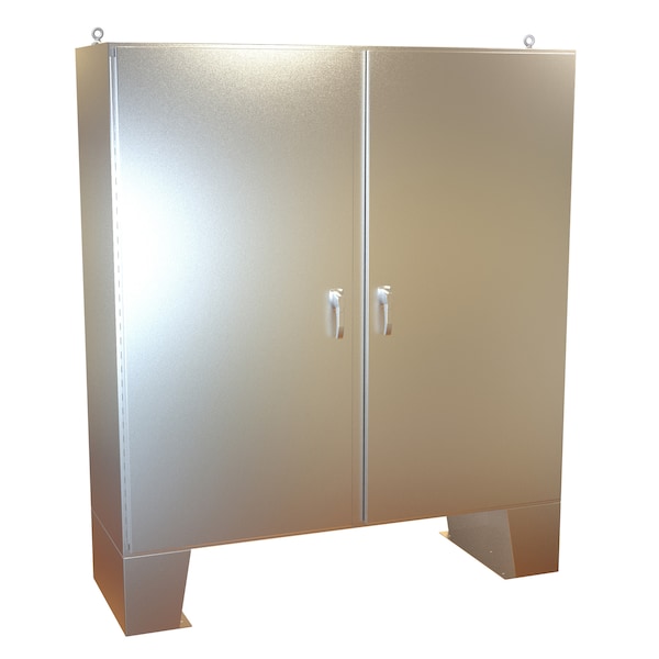 Hammond 304 Stainless Steel Electrical Enclosures, 72.13 in H, 24.69 in D, 72.06 in W, NEMA 4X, Hinged - HN4FM727224SS