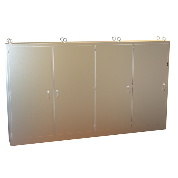 Hammond Stainless Steel Electrical Enclosures, 90.13 in H, 18.13 in D, 156-1/2 in W, NEMA 4X - 4UHD9015718N4SS