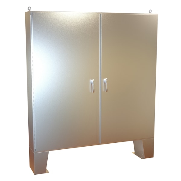 Hammond 304 Stainless Steel Electrical Enclosures, 72.13 in H, 12.69 in D, 72.06 in W, NEMA 4X, Hinged - HN4FM727212SS