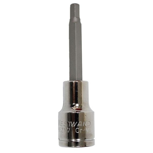 Westward 1/2 in Drive Hex Socket Bit Metric 6 mm Tip, 3 1/2 in L - 1EZN7
