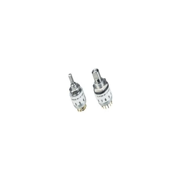 Interruptor rotativo Grayhill, 3 posiciones, Dp3T, con pestillo, 0.2A, 28Vdc, terminal de soldadura, actuador tipo eje -50MP60-01-2-03N.