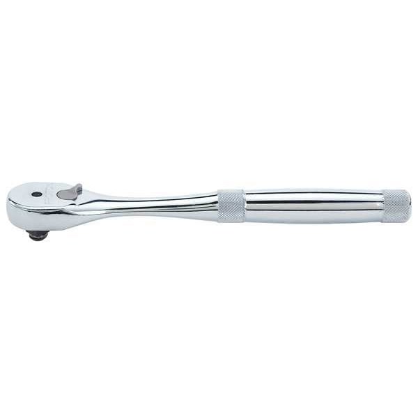 Proto 1/4" Drive 45 Geared Teeth Pear Head Style Hand Ratchet, 5-45/64" L, Full Polish Finish - J4749XLHS