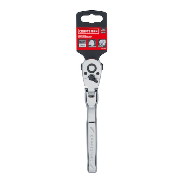 Craftsman 3/8-in Drive 72 Geared Teeth Ratchets, 3/8" Drive Flex Head Ratchet, Full polish - CMMT99420