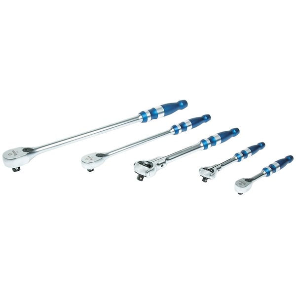 Titan 1/4", 3/8", 1/2" Drive 90 Geared Teeth Sealed, Flexible Ratchet Set, 90 Tooth, 5 pcs. - 12175