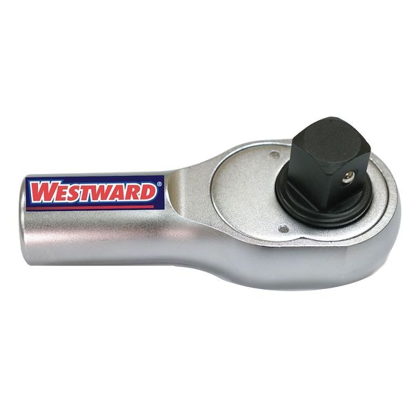 Westward 1" Drive 24 Geared Teeth Pear Head Style Hand Ratchet, 6-1/2" L, Chrome Finish - 45J258
