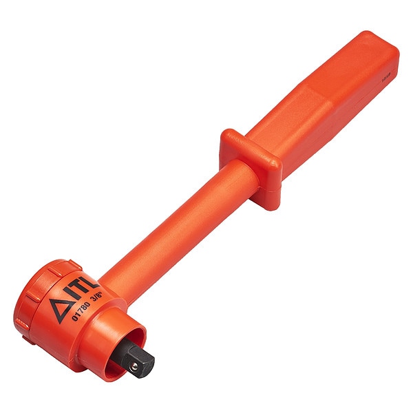 Itl 3/8" Drive 72 Geared Teeth Pear Head Style Hand Ratchet, 7" L, Insulated Finish - 01780