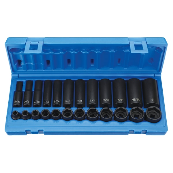 Grey Pneumatic SET SKT IMP 3/8" DR 24 PC FRAC 6 PT - GP1224RD