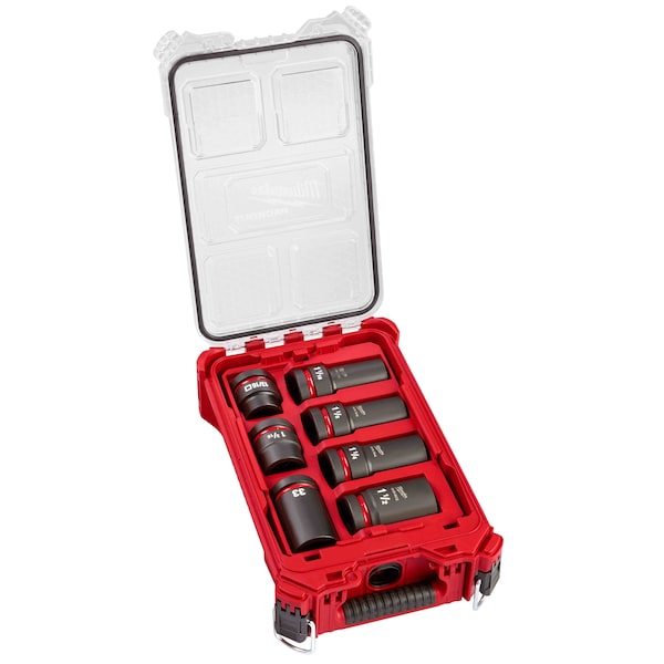 Milwaukee Tool 1 in Drive Impact Socket Set, Metric and Inch, 7 pcs - 49-66-7840