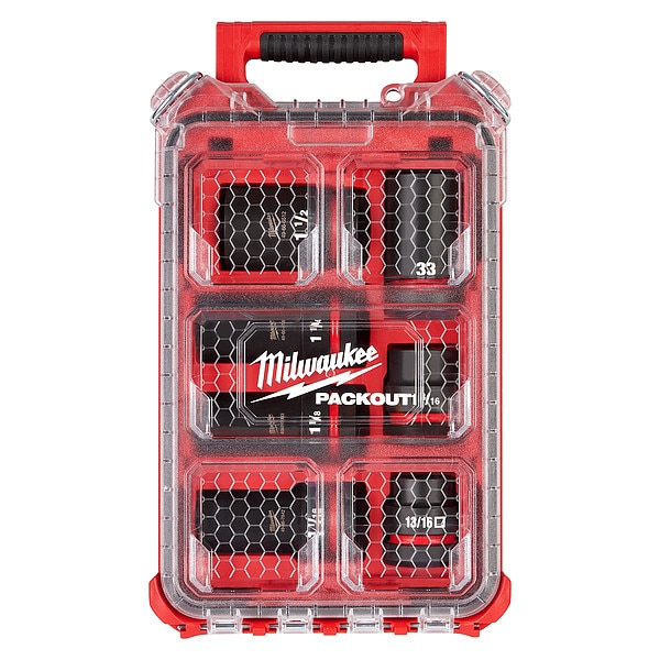 Milwaukee Tool 1 in Drive Impact Socket Set, Metric and Inch, 7 pcs - 49-66-7840