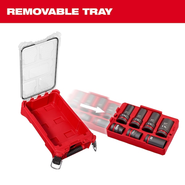 Milwaukee Tool 1 in Drive Impact Socket Set, Metric and Inch, 7 pcs - 49-66-7840