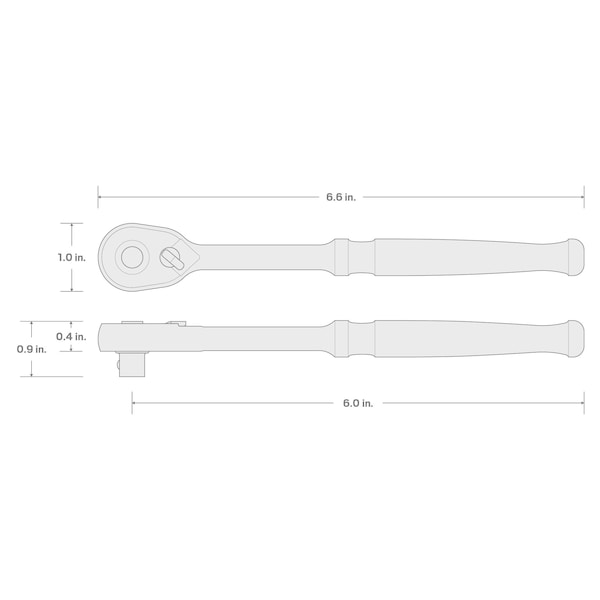 Tekton 3/8 Inch Drive x 6 Inch Quick-Release Small Body Ratchet - SRH11506