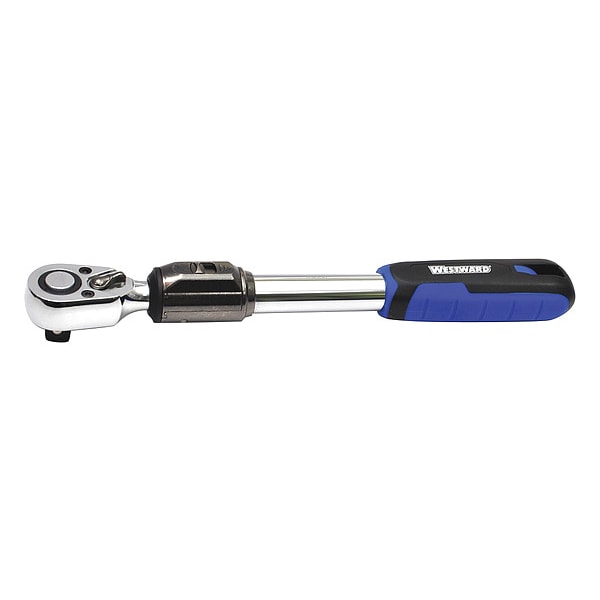 Westward 1/2" Drive 72 Geared Teeth Pear Head Style Hand Ratchet, 17-5/16" L, Chrome Finish - 55KE97