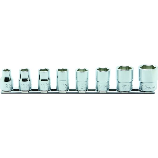 Ko-Ken Socket set 8-19mm 6 Point 200mm 8 pieces 3/8 Sq. Drive - RS3400M/8