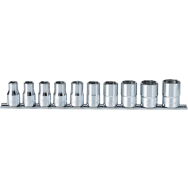Ko-Ken Socket set 10-22mm Surface 300mm 10 pieces 1/2 Sq. Drive - RS4410M/10
