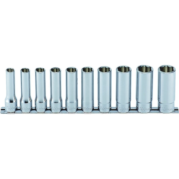 Ko-Ken Socket set 10-22mm Surface 300mm 10 pieces 1/2 Sq. Drive - RS4310M/10