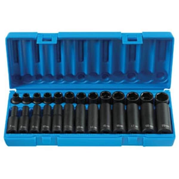 Grey Pneumatic Grey Pneumatic 1226M 0.38 in. Drive 26 Pc. Standard And Deep Length Metric Master Set - GRY-1226M