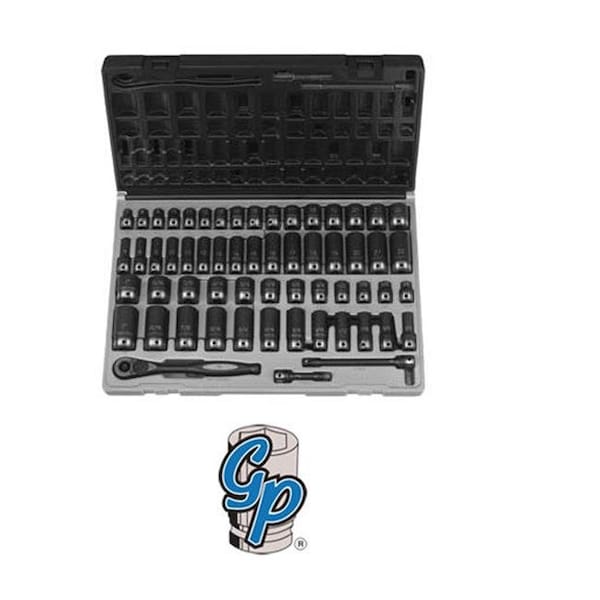 Grey Pneumatic Grey Pneumatic GY81659CRD 3/8" Drive 6 Point 59 Pieces Fract. and Metric Duo Socket Set - GY81659CRD