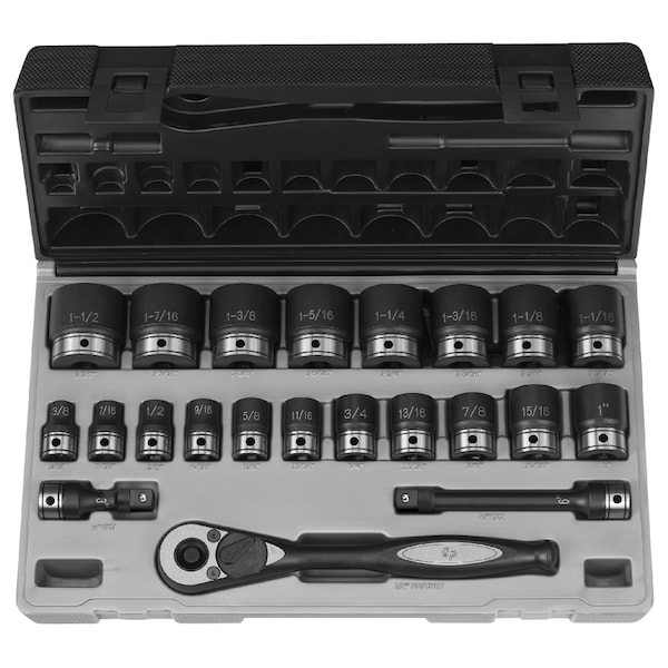 Grey Pneumatic SKT SET 1/2" DR. 22PC FRACTIONAL DUO 12 - GP82222