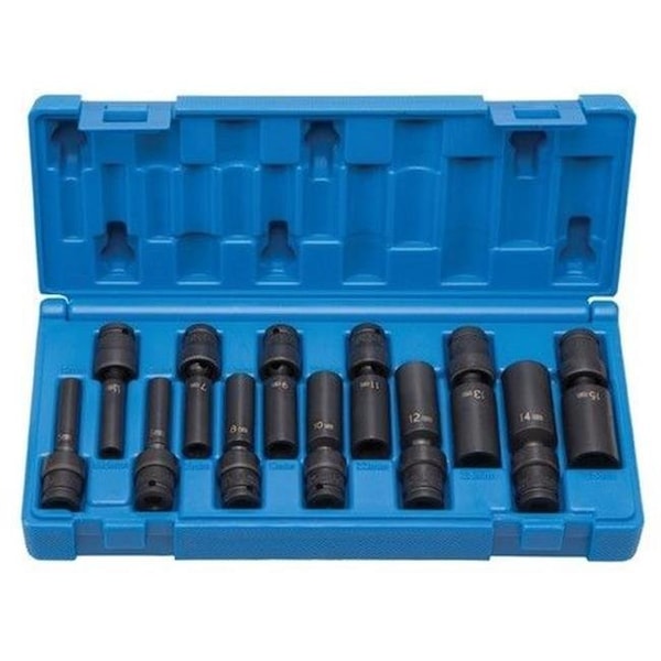 Grey Pneumatic Grey Pneumatic GRY-9712UMD 0.25 in. Drive Deep Length Surface Drive Universal Set - GRY-9712UMD