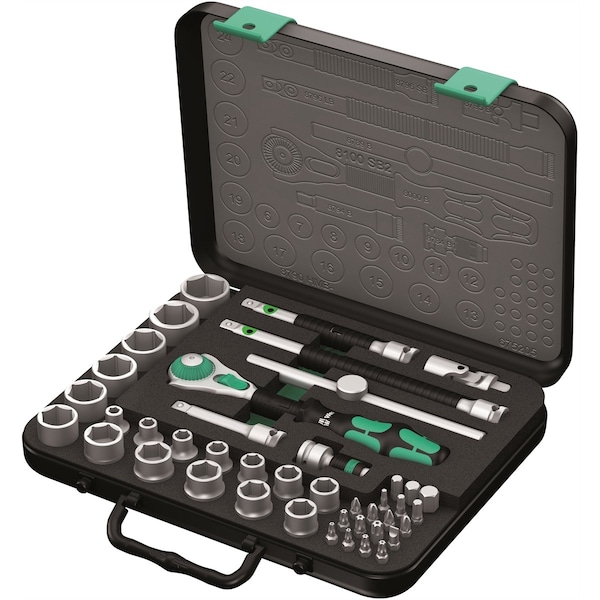 Wera Tools 43-Piece 3/8 In. Speed Zykop Metric Ratchet Set - 5003594001
