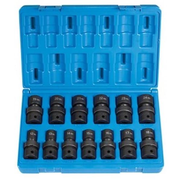 Grey Pneumatic Grey Pneumatic GY1313UM 1/2 Inch Drive 13 Pieces Standard Length Metric Universal Set - GY1313UM