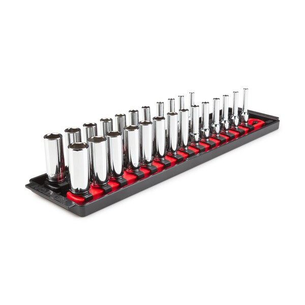 Tekton 1/4 Inch Drive Deep 6-Point Socket Set, 25-Pc (5/32-9/16 in., 4-15 mm) - SHD90208