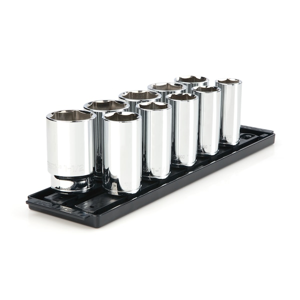 Tekton 1/2 Inch Drive Deep 6-Point Socket Set, 10-Piece (15/16 - 1-1/2 in.) - SHD92113