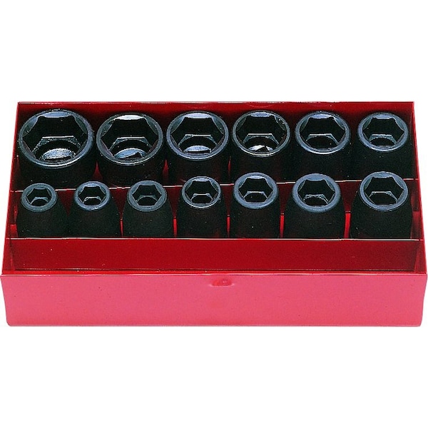 Ko-Ken Socket Set 5-19mm 6 Point 10 pieces 1/2 Sq. Drive - 14241M