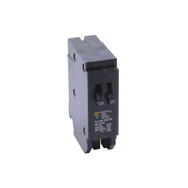 Square D Circuit Breaker, HOMT Series, 20A, 1 Pole, 120/240V AC, 10kA - HOMT2020CP