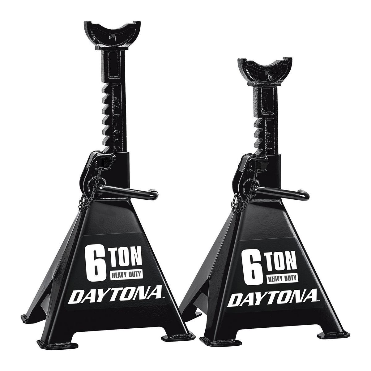 Soportes de gato de trinquete de servicio pesado de 6 toneladas Daytona, negro - 58342