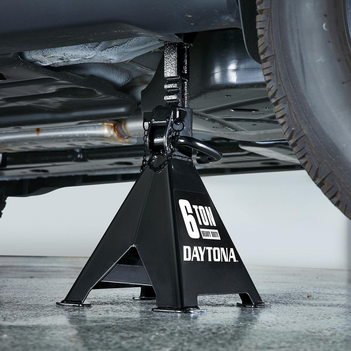 Soportes de gato de trinquete de servicio pesado de 6 toneladas Daytona, negro - 58342