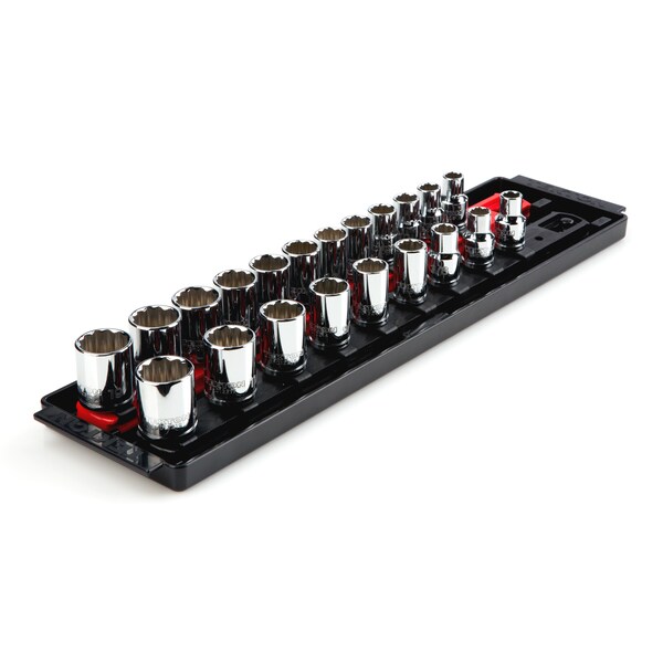 Tekton 3/8 Inch Drive 12-Point Socket Set, 21-Piece (5/16-3/4 in., 8-19 mm) - SHD91202