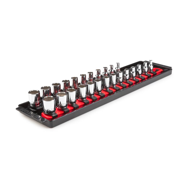 Tekton 1/4 Inch Drive 12-Point Socket Set, 25-Piece (5/32-9/16 in., 4-15 mm) - SHD90207
