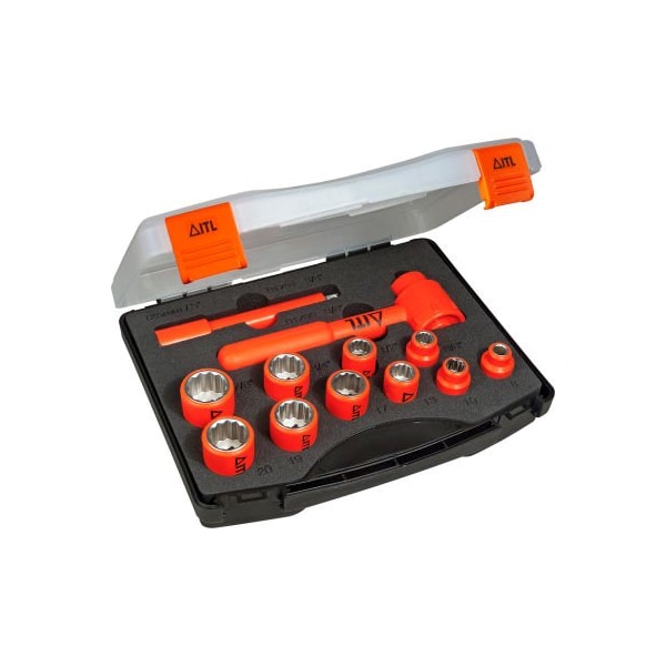 Jameson Jameson Tools 1000V Insulated Combination Socket Set, 3/8in Drive, 12-Piece - JT-KT-03105