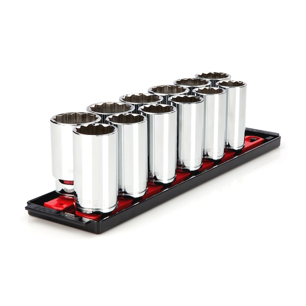 Tekton 1/2 Inch Drive Deep 12-Point Socket Set, 12-Piece (27-38 mm) - SHD92116