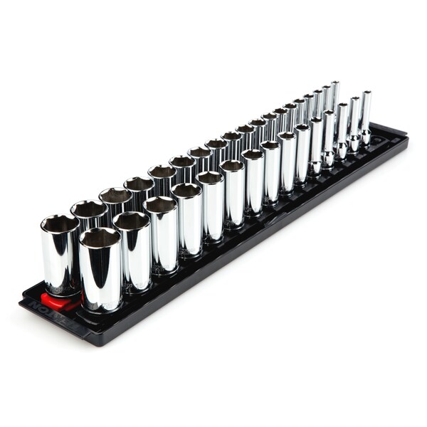 Tekton 3/8 Inch Drive Deep 6-Point Socket Set, 34-Piece (1/4-1 in., 6-24 mm) - SHD91207