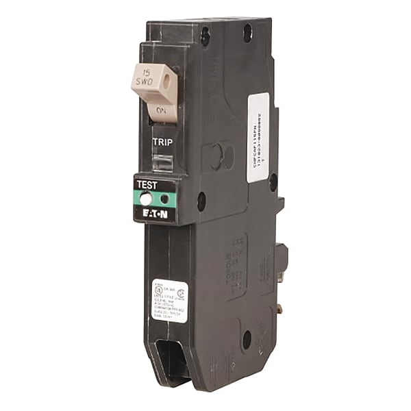 Eaton Circuit Breaker, CH Series, 15A, 1 Pole, 120/240V AC, 10kA - CHFN115AF