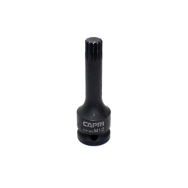 Capri Tools 1/2 in Drive Long 12 mm XZN Triple Square Impact Bit Socket - CP30068