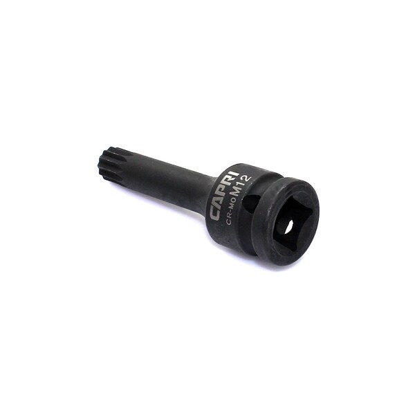 Capri Tools 1/2 in Drive Long 12 mm XZN Triple Square Impact Bit Socket - CP30068